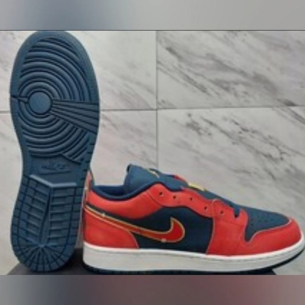 Nike Air Jordan Low Top Sneakers - Navy Blue & Red